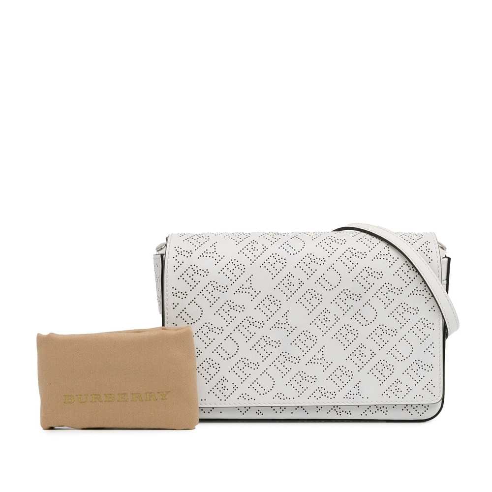 White Burberry Perforated Leather Hampshire Cross… - image 10