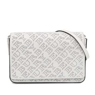 White Burberry Perforated Leather Hampshire Cross… - image 1