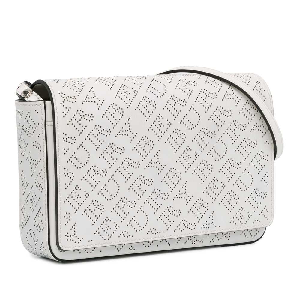 White Burberry Perforated Leather Hampshire Cross… - image 2