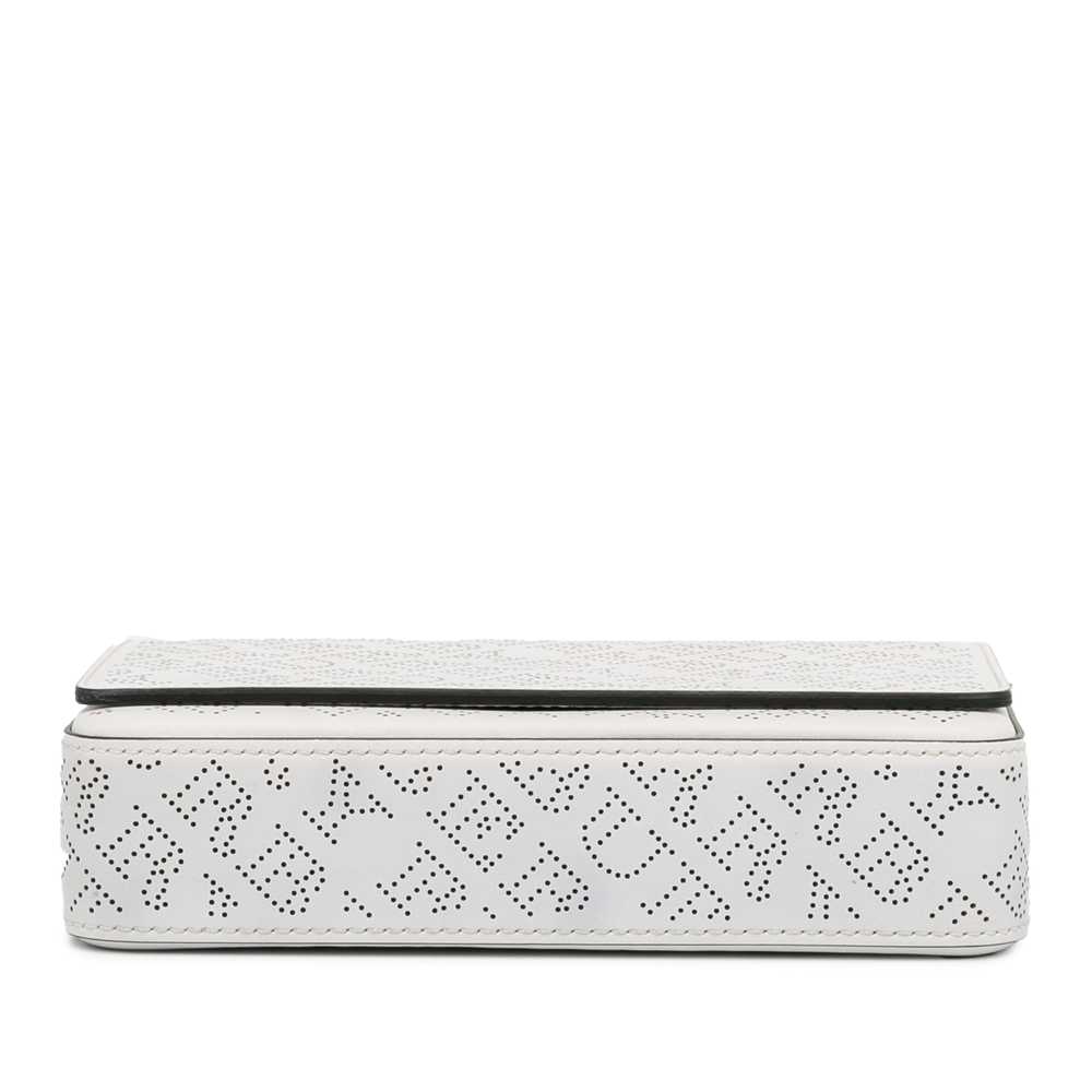 White Burberry Perforated Leather Hampshire Cross… - image 4