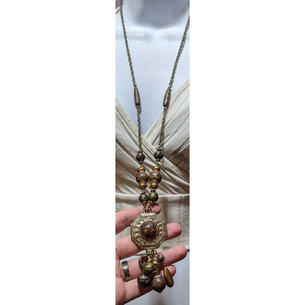 Other Vintage 80s Bohemian Metallic Beaded Tassel… - image 7