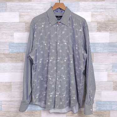 Bugatchi Bugatchi Uomo Floral Embroidered Shirt Bl