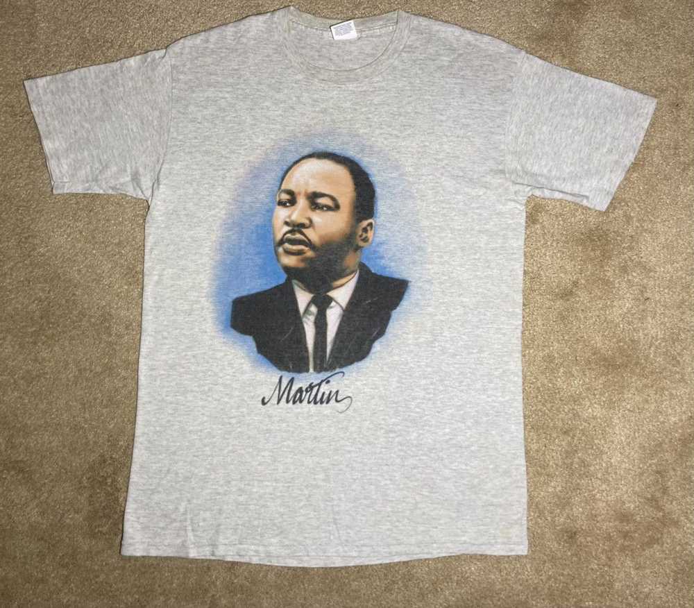 Supreme 2003 Supreme MLK Airbrush RIP Tee Gray Ma… - image 2