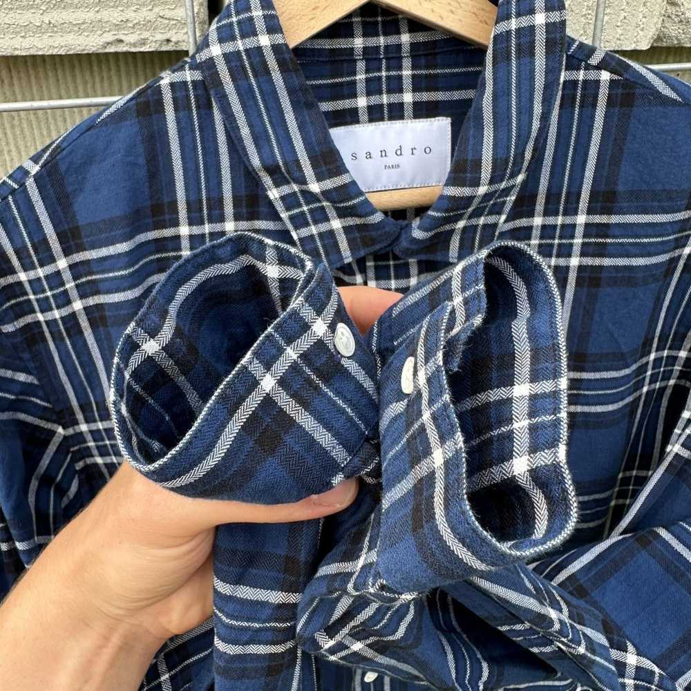 Designer × Luxury × Sandro Sandro Flannel Button … - image 11