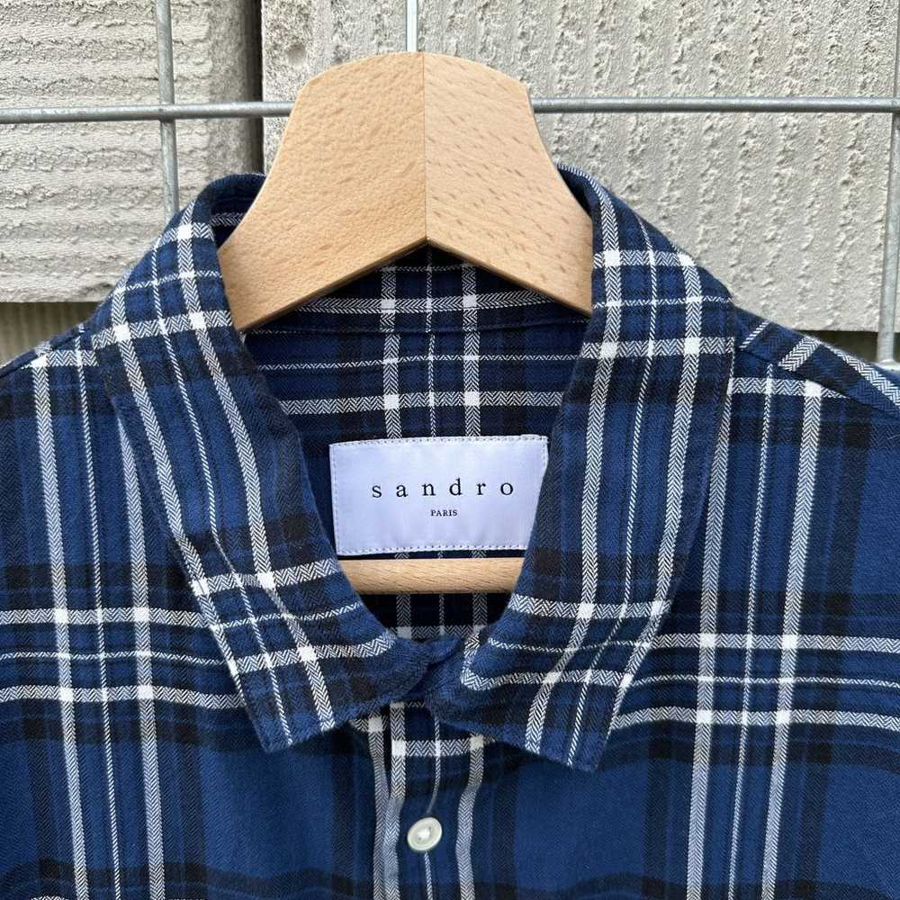 Designer × Luxury × Sandro Sandro Flannel Button … - image 3