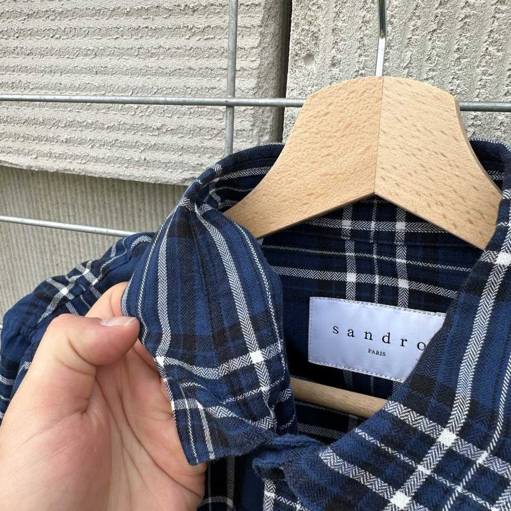 Designer × Luxury × Sandro Sandro Flannel Button … - image 6