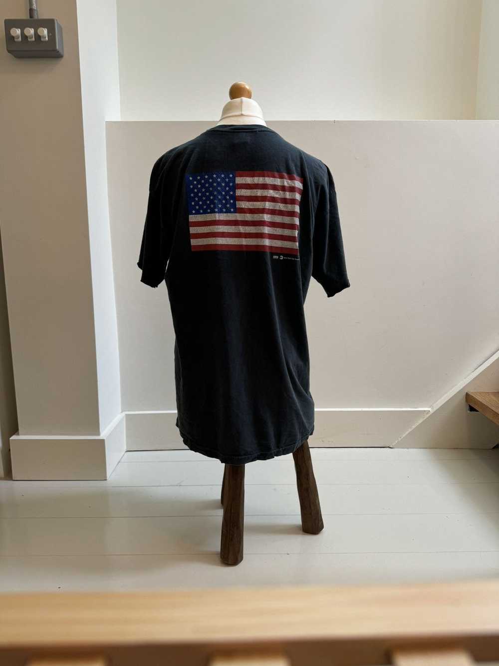 Only NY Vintage MTA Navy/Blue USA flag Graphic T - image 2