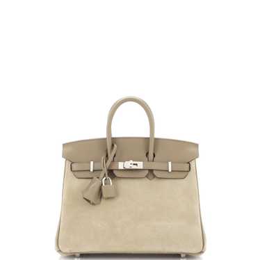 Hermes Grizzly Birkin Handbag Grey Doblis Suede wi