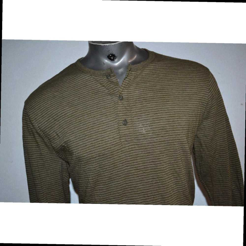 Lucky Brand Green Striped Henley T-Shirt for Men … - image 5