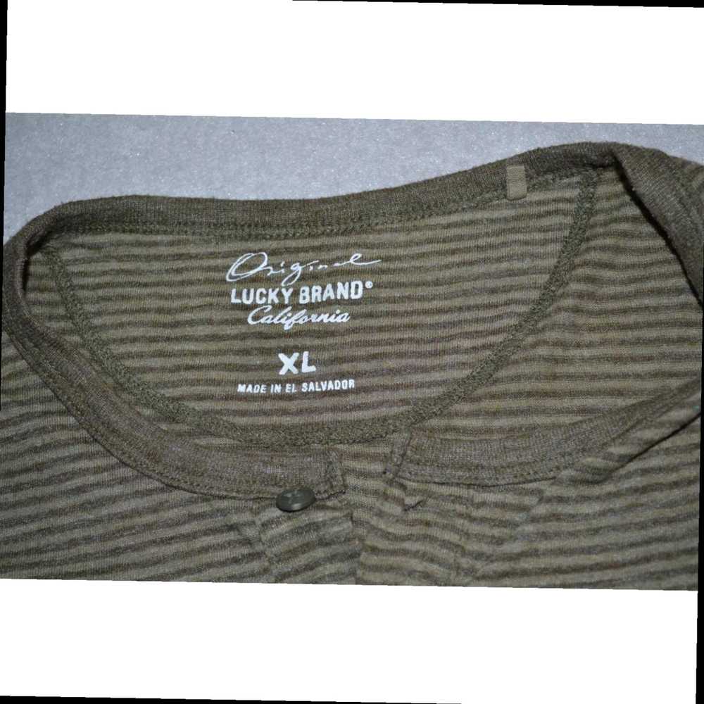 Lucky Brand Green Striped Henley T-Shirt for Men … - image 6