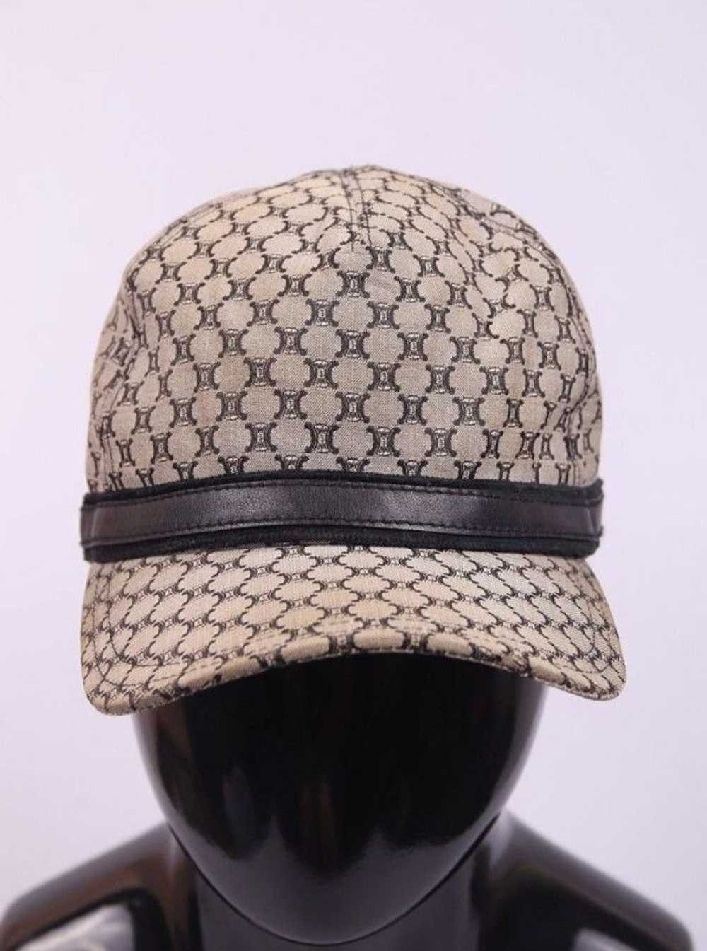 Celine Celine Monogram Leather Detail Cap Hat - image 1