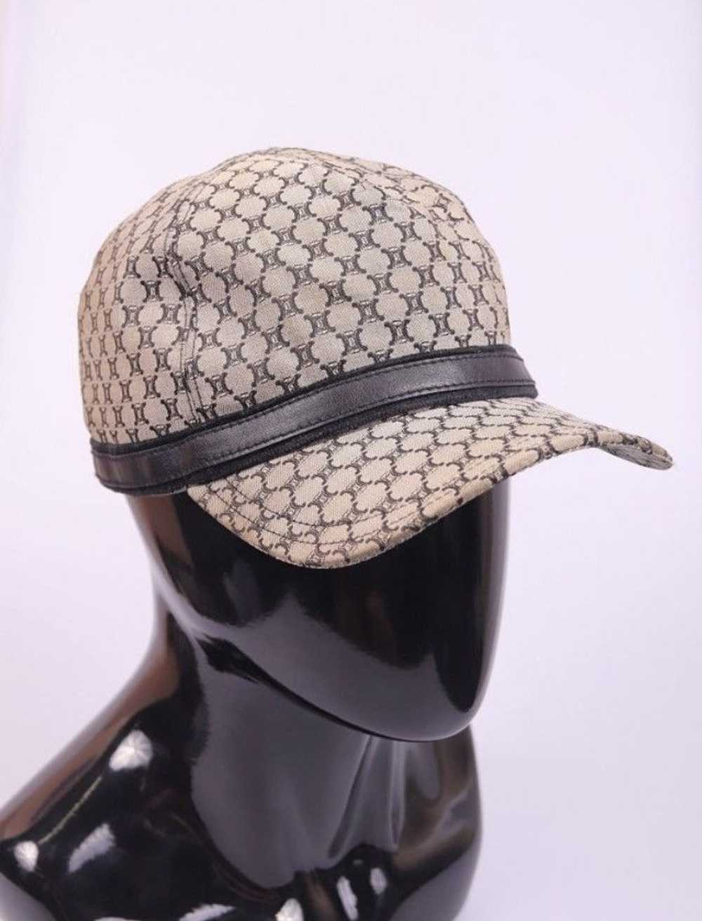 Celine Celine Monogram Leather Detail Cap Hat - image 2