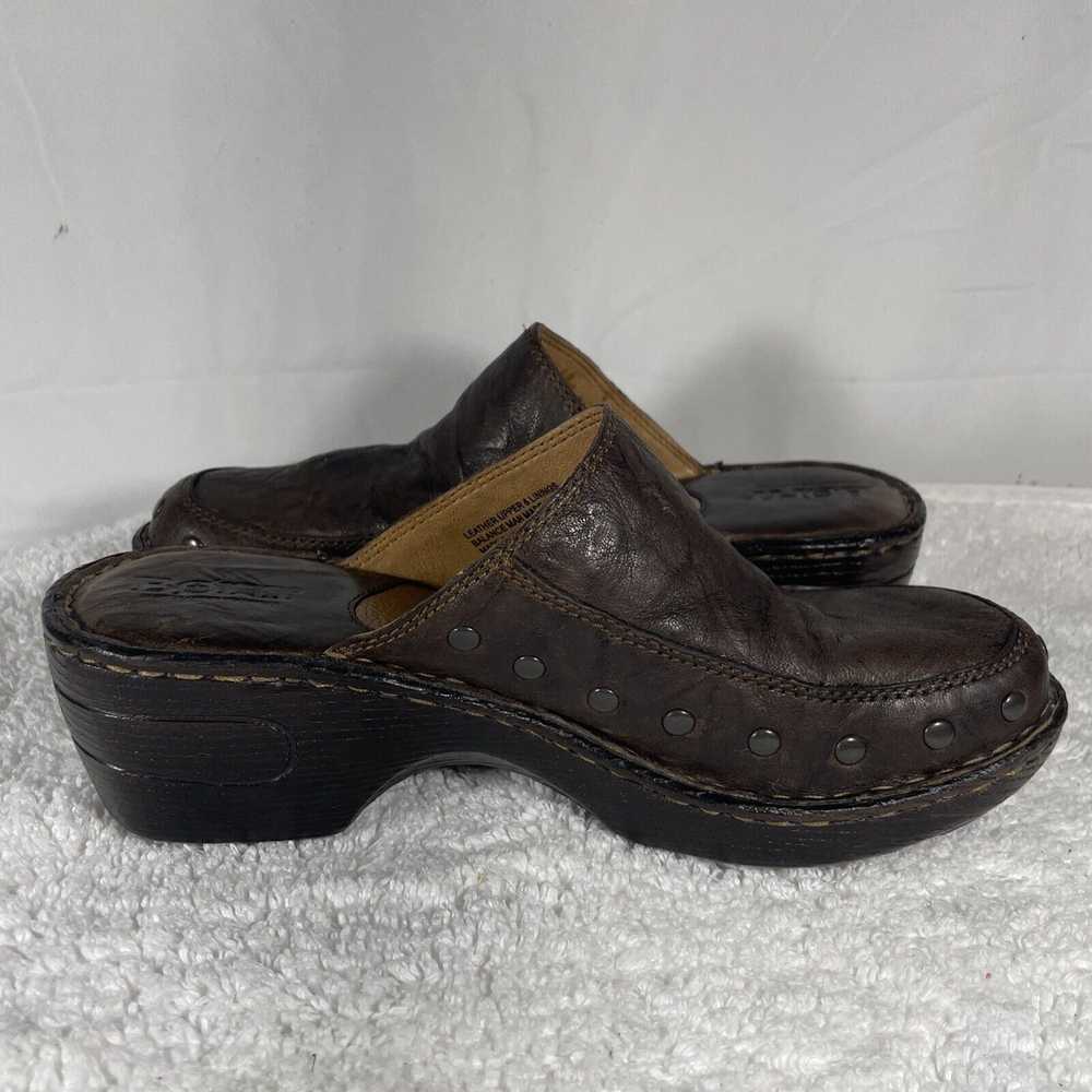 Born Soft Brown Leather Studded Clogs Slip On Wom… - image 10