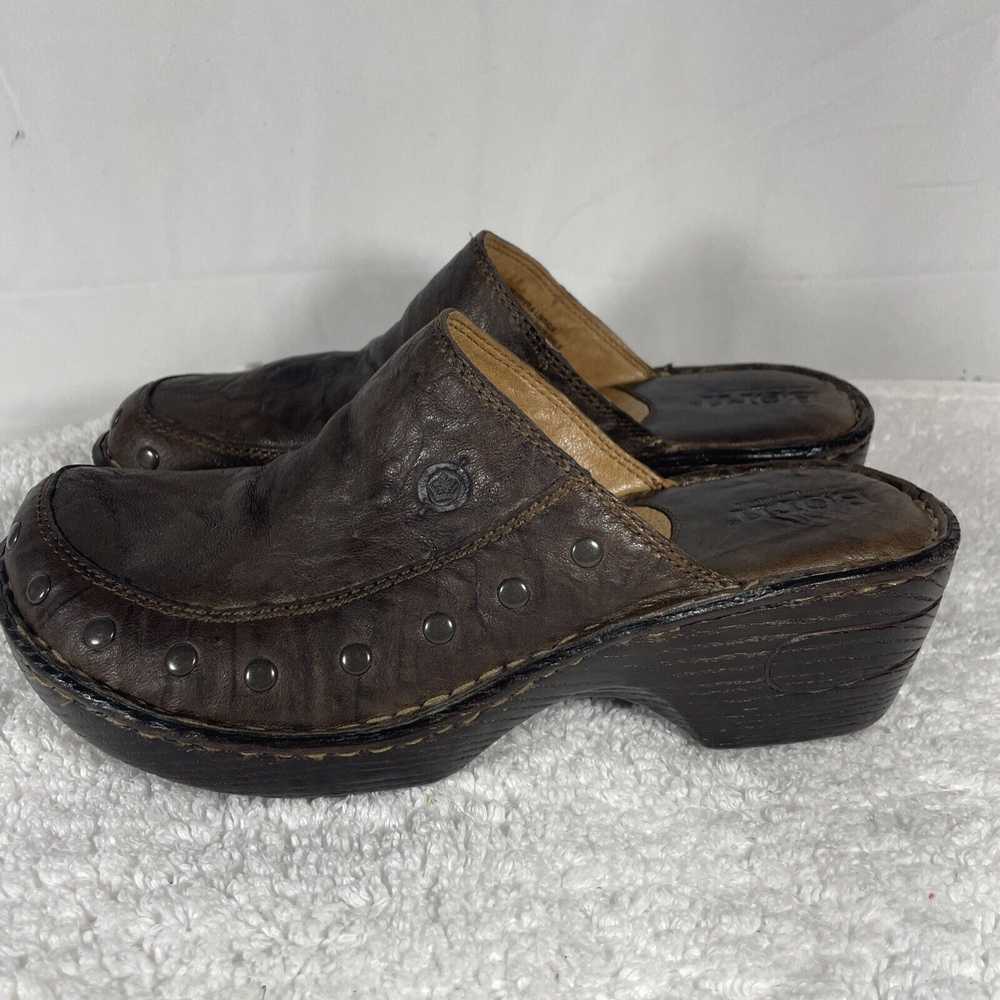 Born Soft Brown Leather Studded Clogs Slip On Wom… - image 7