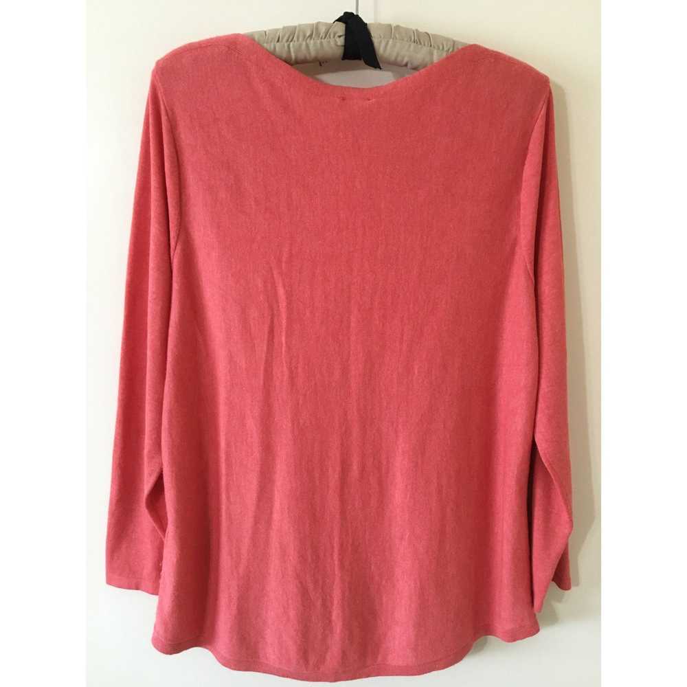 A Chico's Size 2 (Large) Boat Neck Pink Sweater T… - image 2