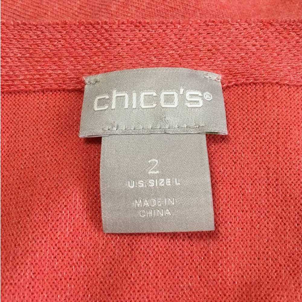 A Chico's Size 2 (Large) Boat Neck Pink Sweater T… - image 3