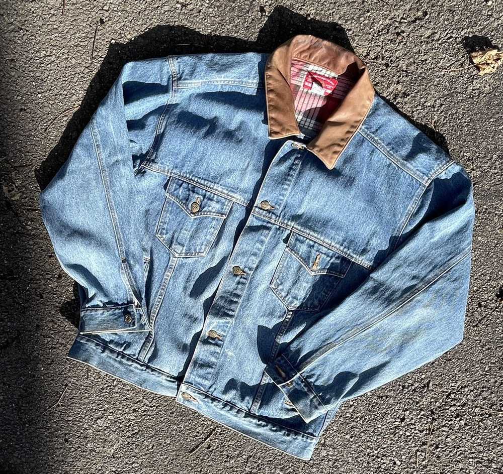 Marlboro × Vintage 90s Marlboro light wash denim … - image 1