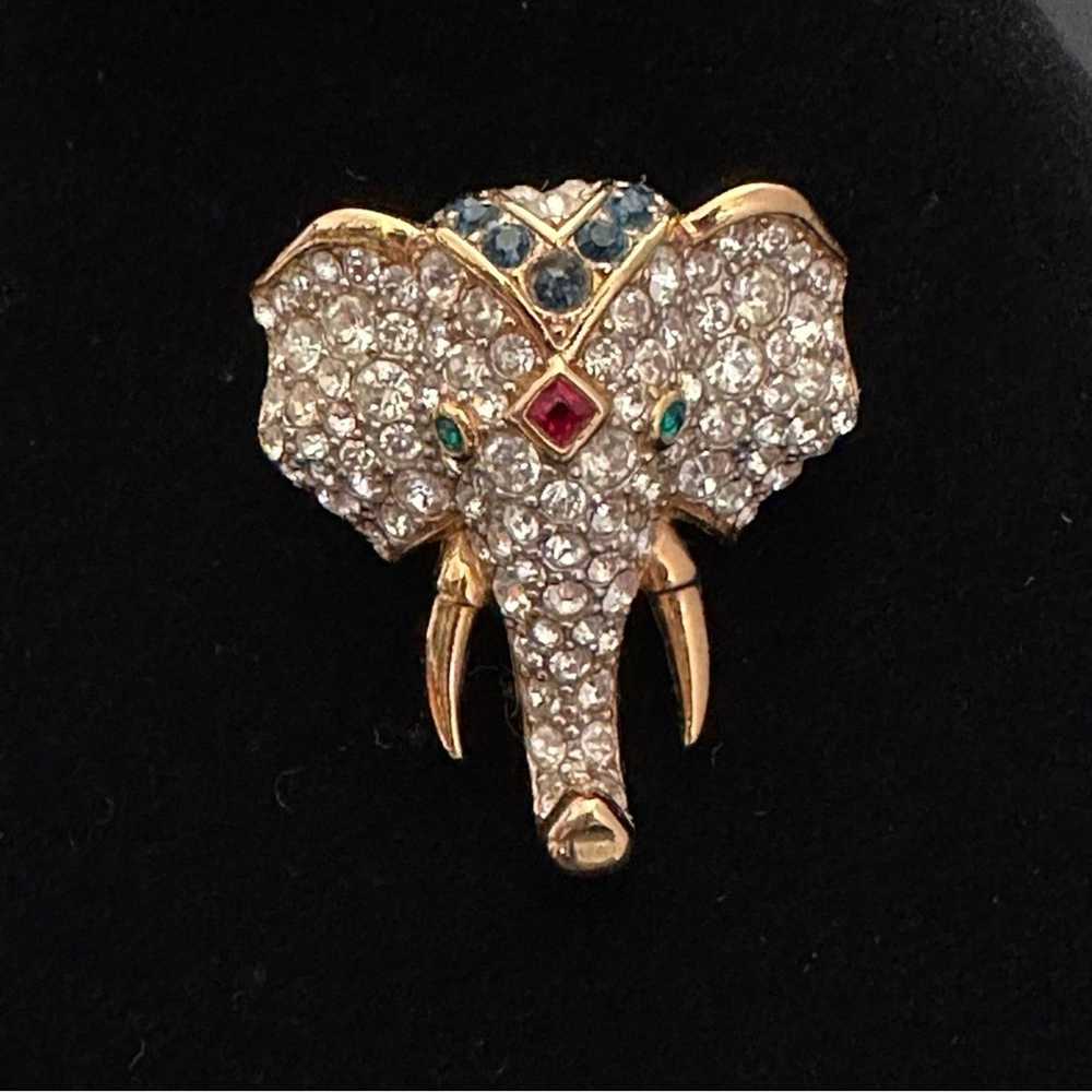 Brand Vintage D’Orlan Crystal Elephant Brooch - image 2