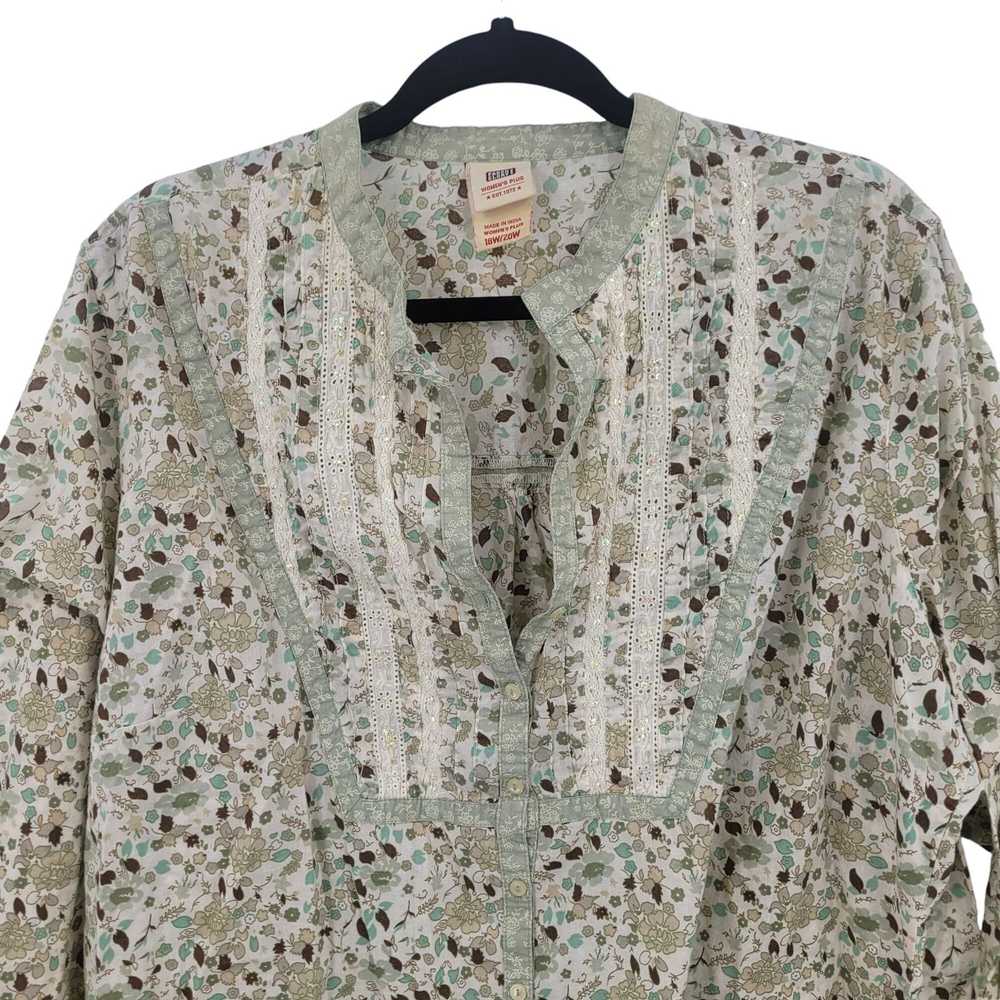 Faded Glory Vintage Ditsy Floral Blouse 18W/20W G… - image 4