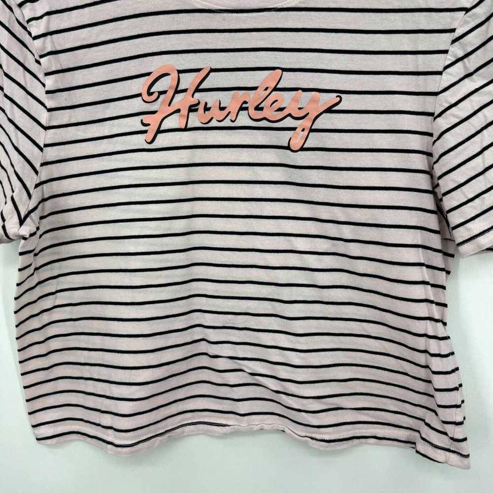 Hurley Hurley T-Shirt Women's M Pink Blue Striped… - image 3