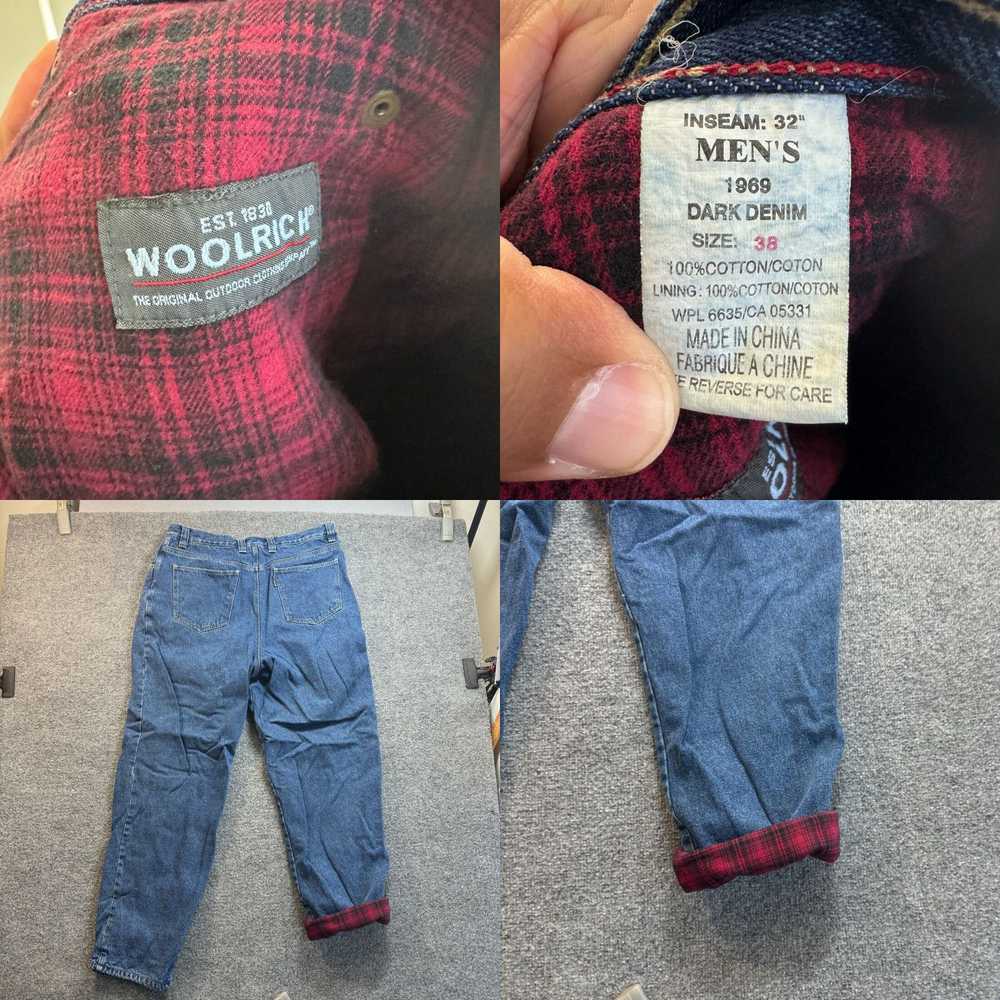 Vintage Authentic Woolrich Flannel Lined Blue Den… - image 8