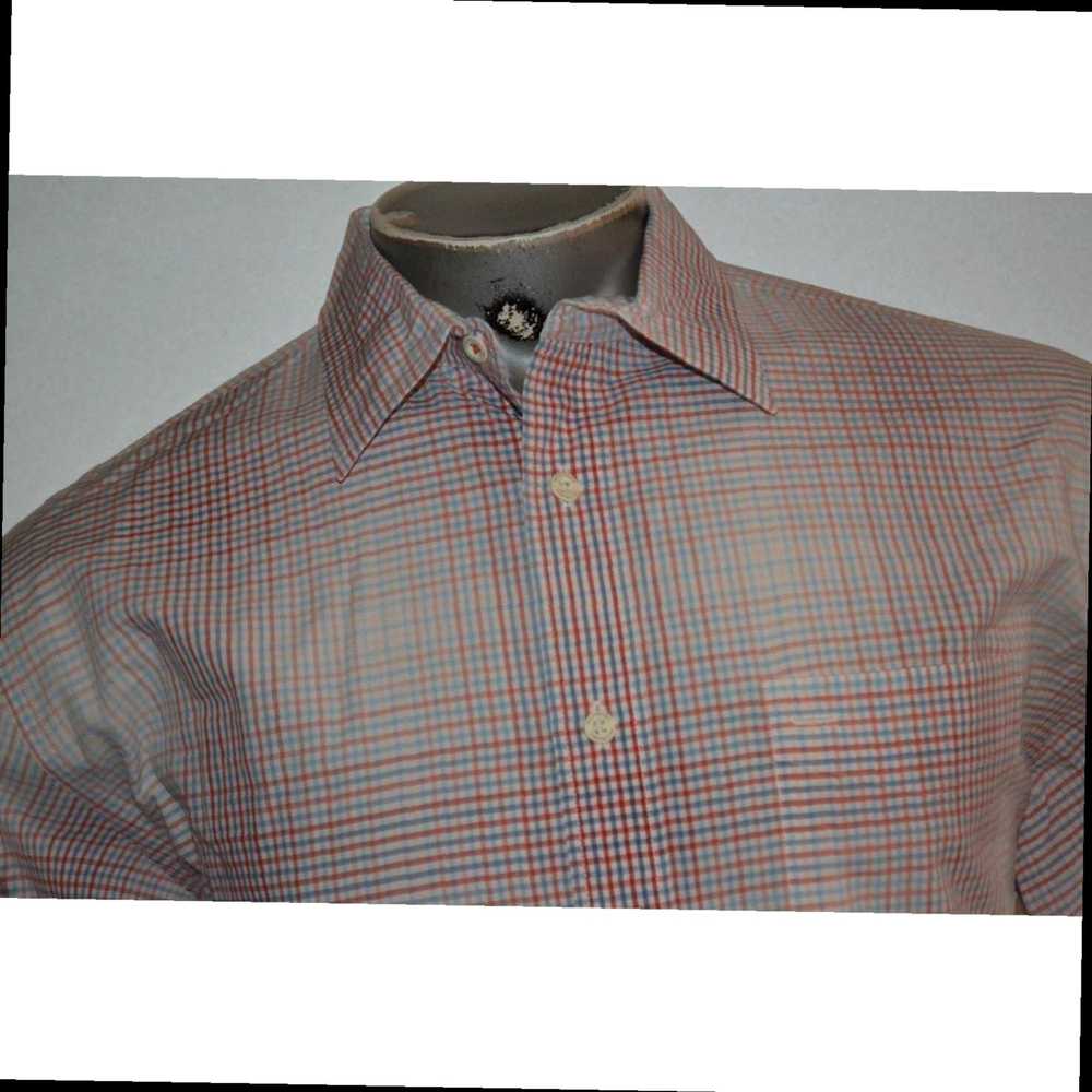 Vintage Authentic Red Blue Plaid Mens Large Size … - image 5