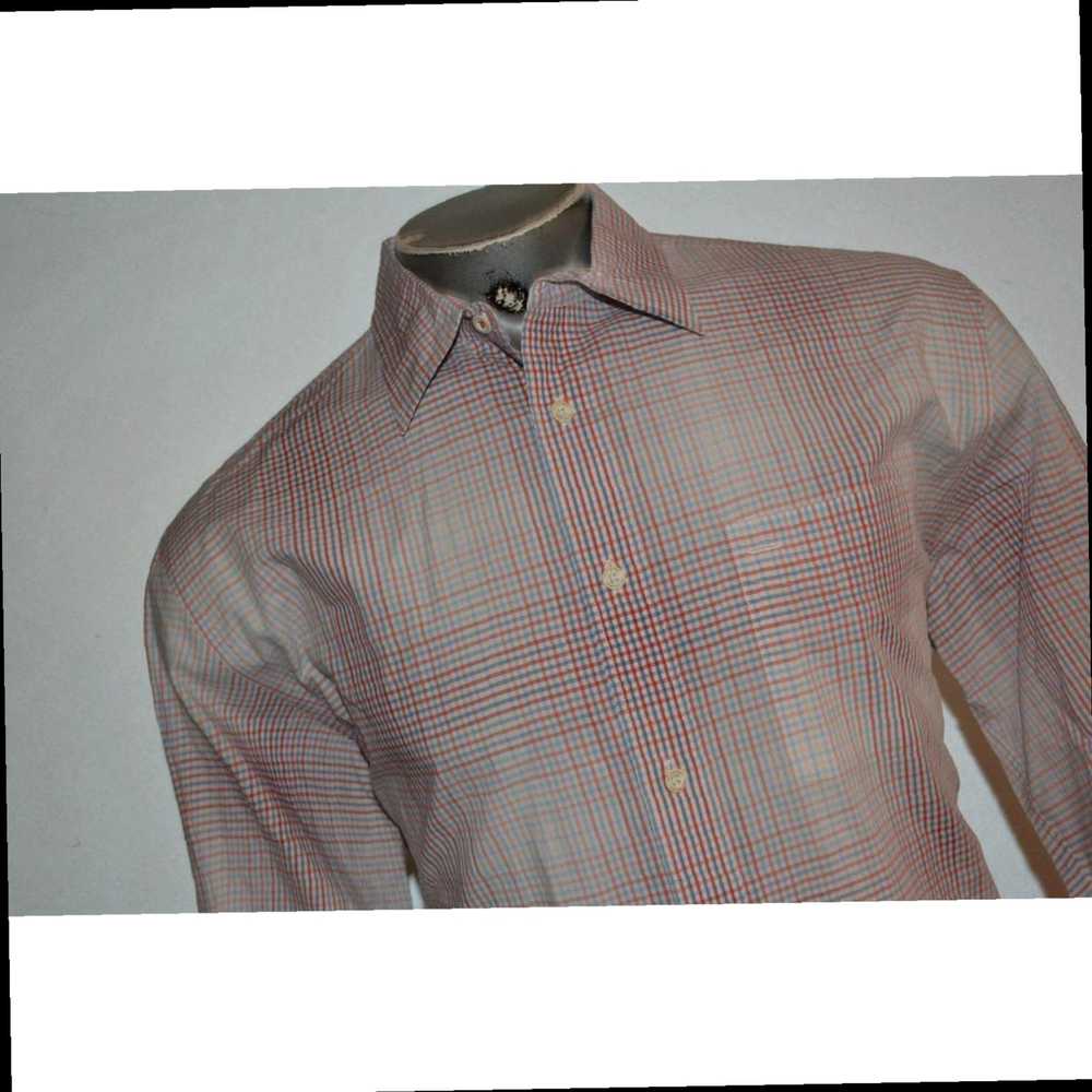 Vintage Authentic Red Blue Plaid Mens Large Size … - image 6