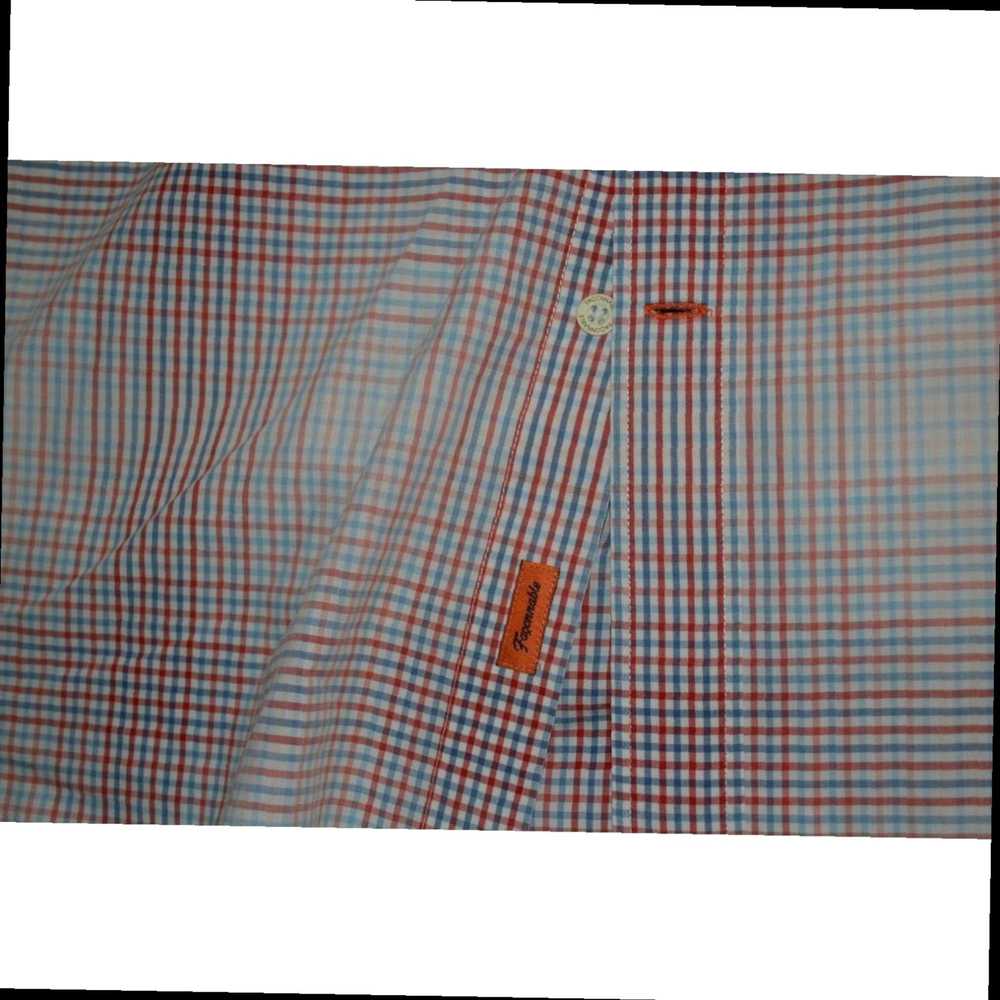 Vintage Authentic Red Blue Plaid Mens Large Size … - image 7