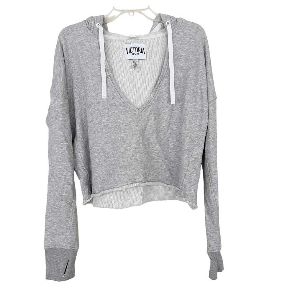 Victoria's Secret Victoria Sport Gray V Neck Hood… - image 1