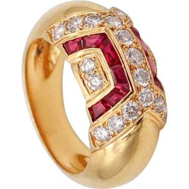 BOUCHERON Paris Modernist Ring In 18Kt Gold With … - image 1