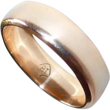 18k Antique Rose Gold Classic Band Ring - image 1