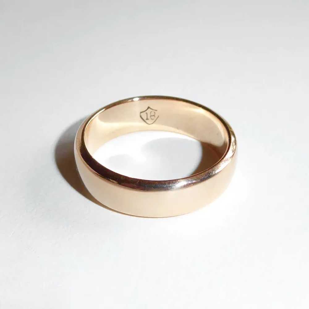 18k Antique Rose Gold Classic Band Ring - image 2