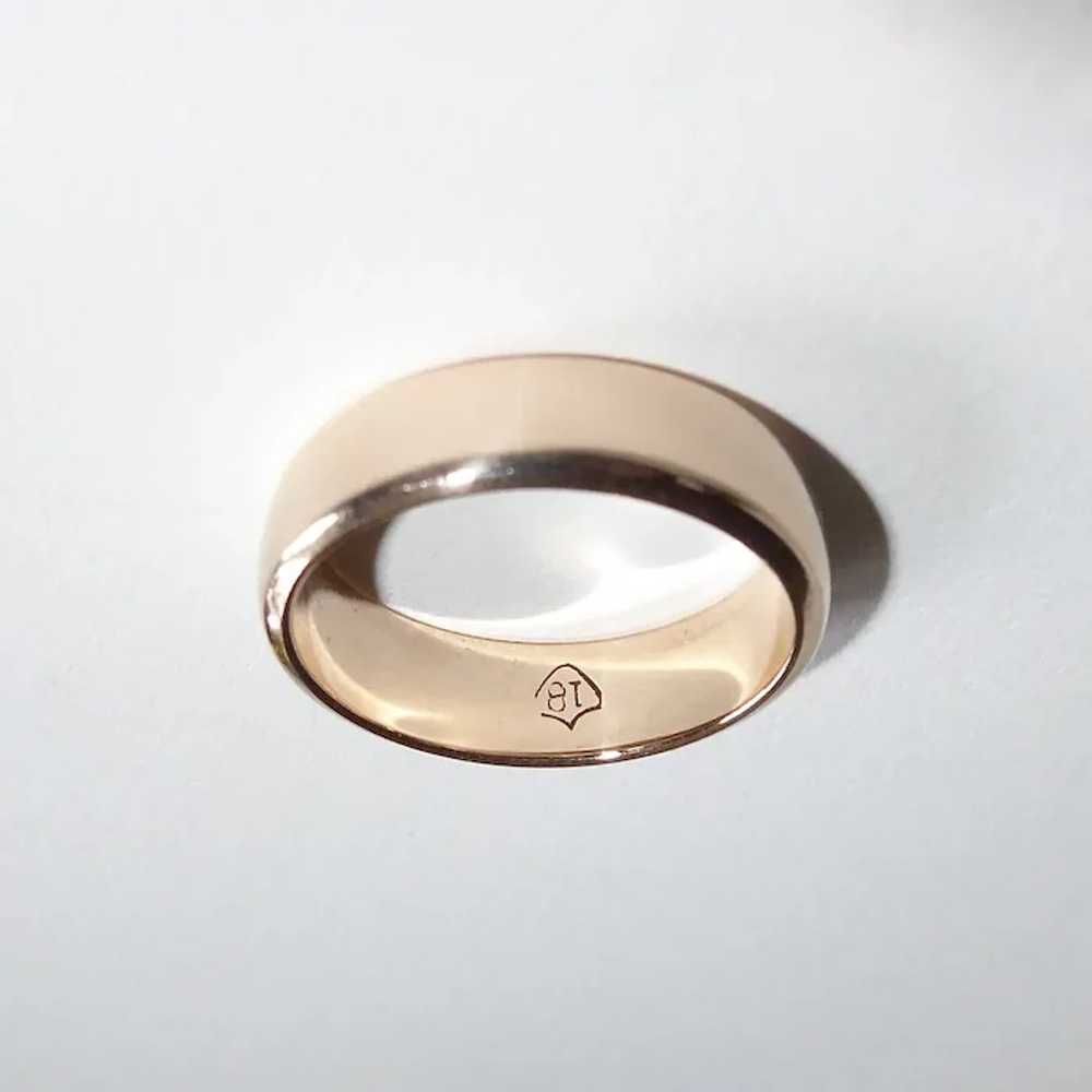 18k Antique Rose Gold Classic Band Ring - image 3