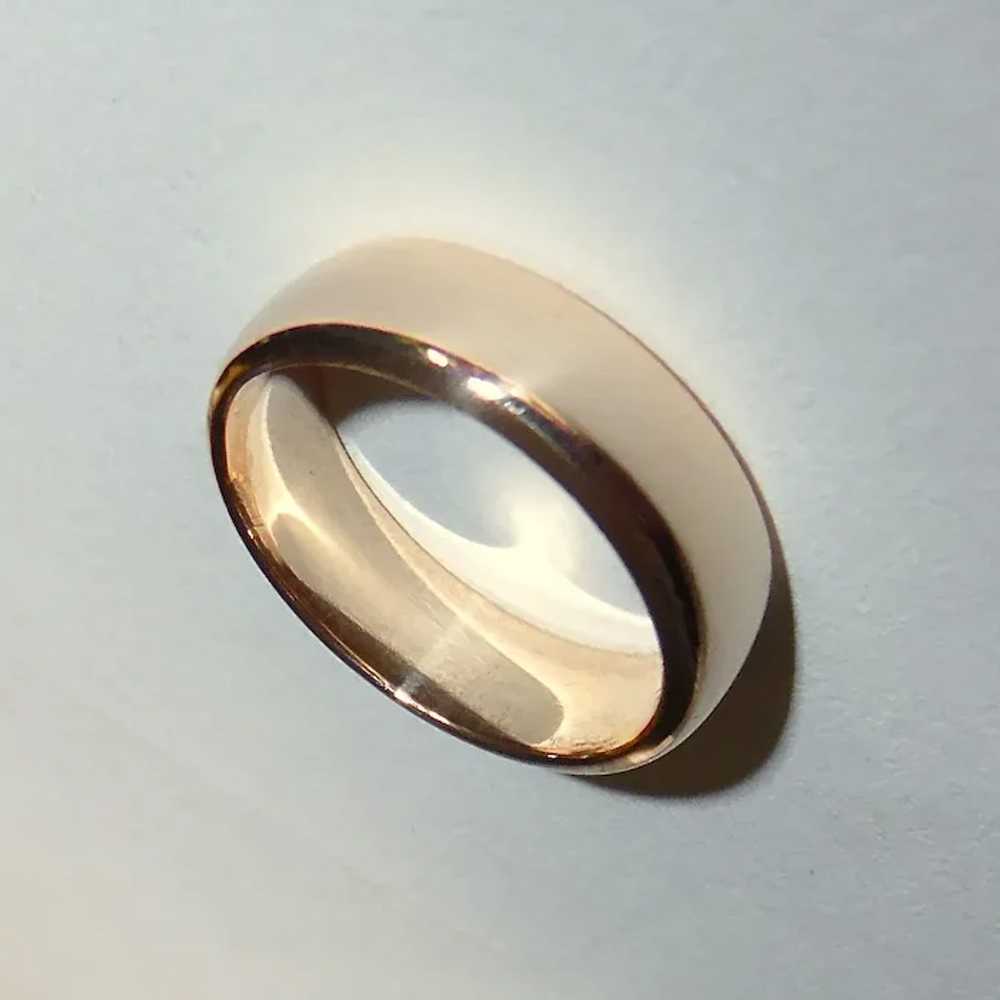 18k Antique Rose Gold Classic Band Ring - image 4