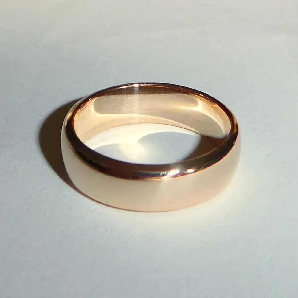 18k Antique Rose Gold Classic Band Ring - image 5