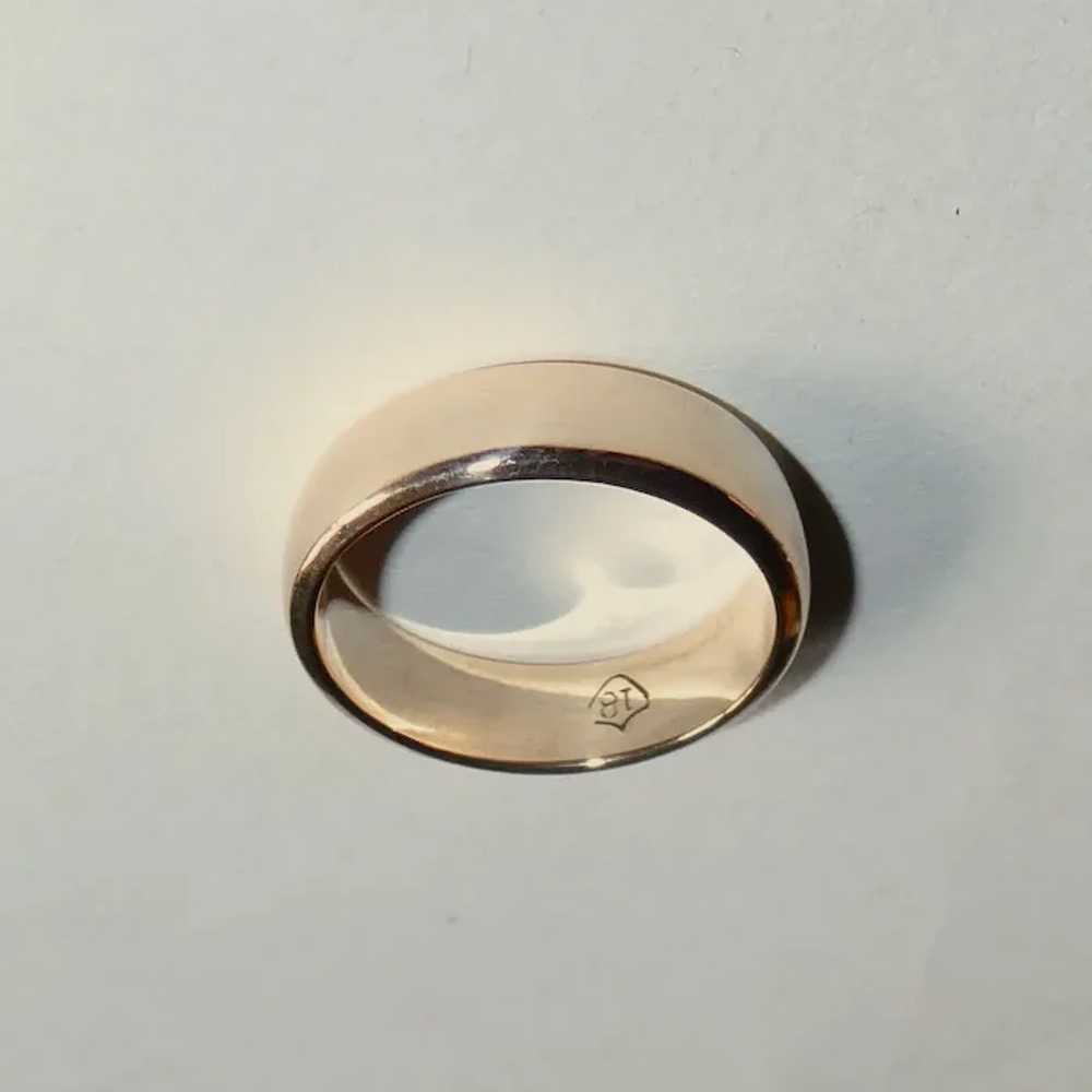 18k Antique Rose Gold Classic Band Ring - image 6