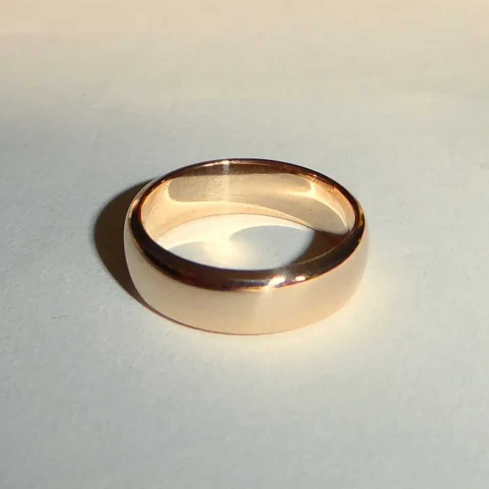 18k Antique Rose Gold Classic Band Ring - image 7