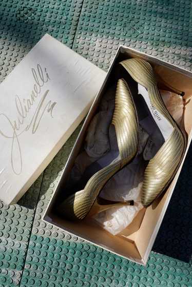 Golden Art Deco Pumps, Size 8