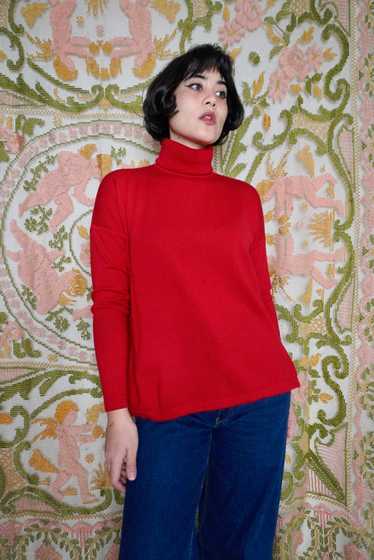 Red Pure Wool Turtleneck, L