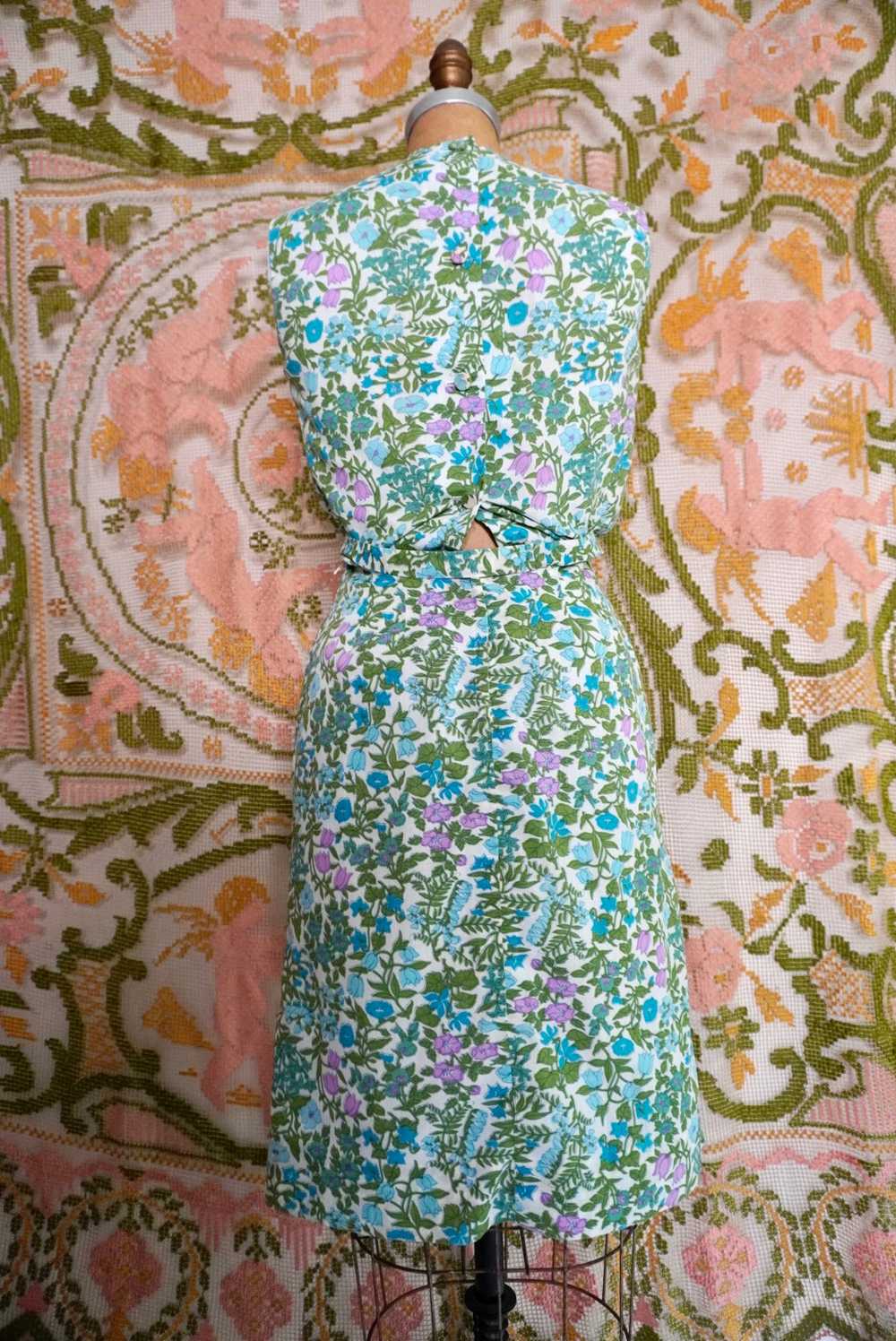 Leafy Floral Dress, XXS - image 4