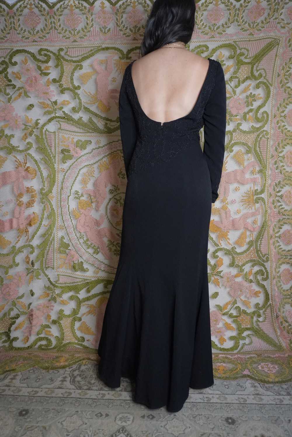 Beaded Open Back Gown, S/M - image 2