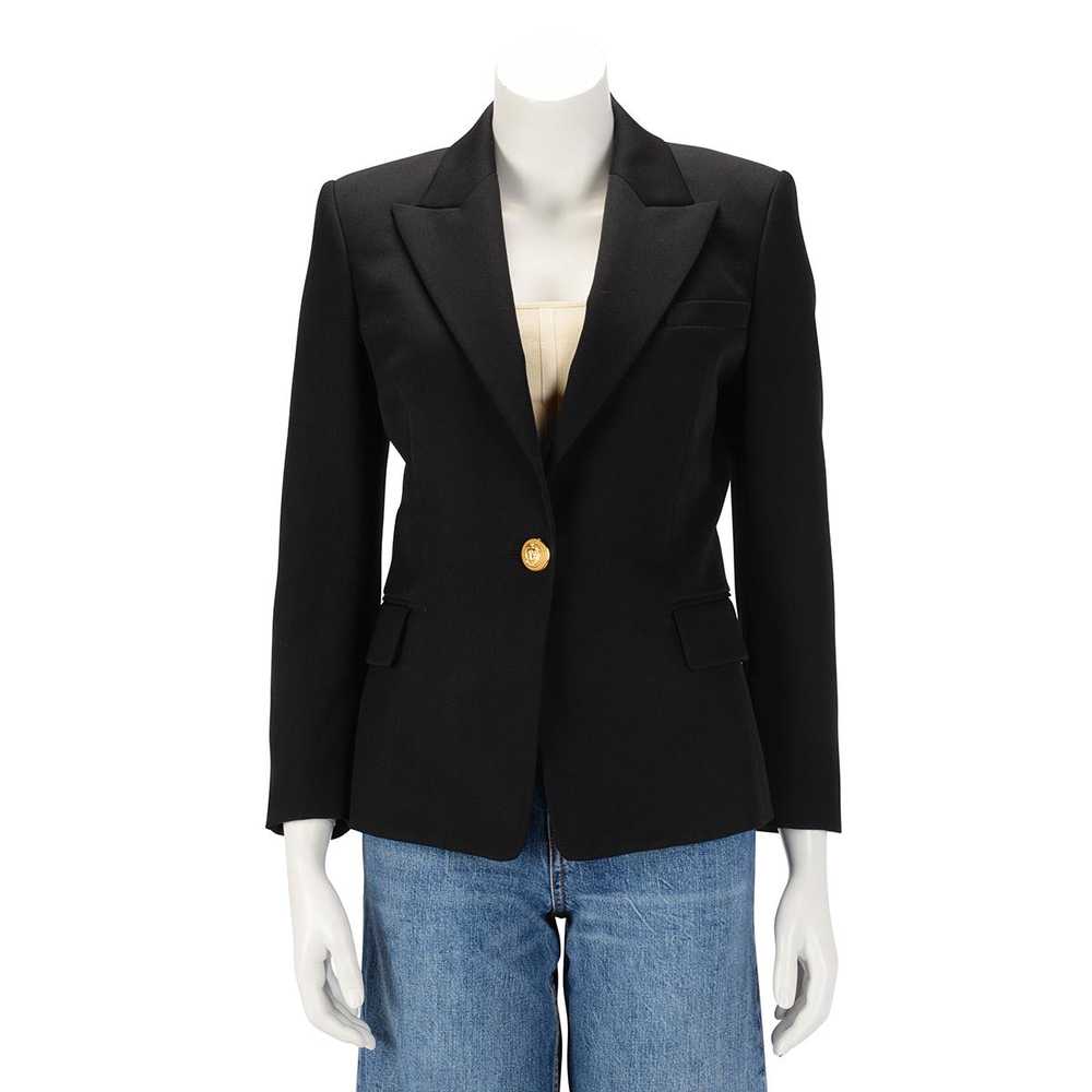 Balmain Black Wool Twill Single Breasted Blazer F… - image 1