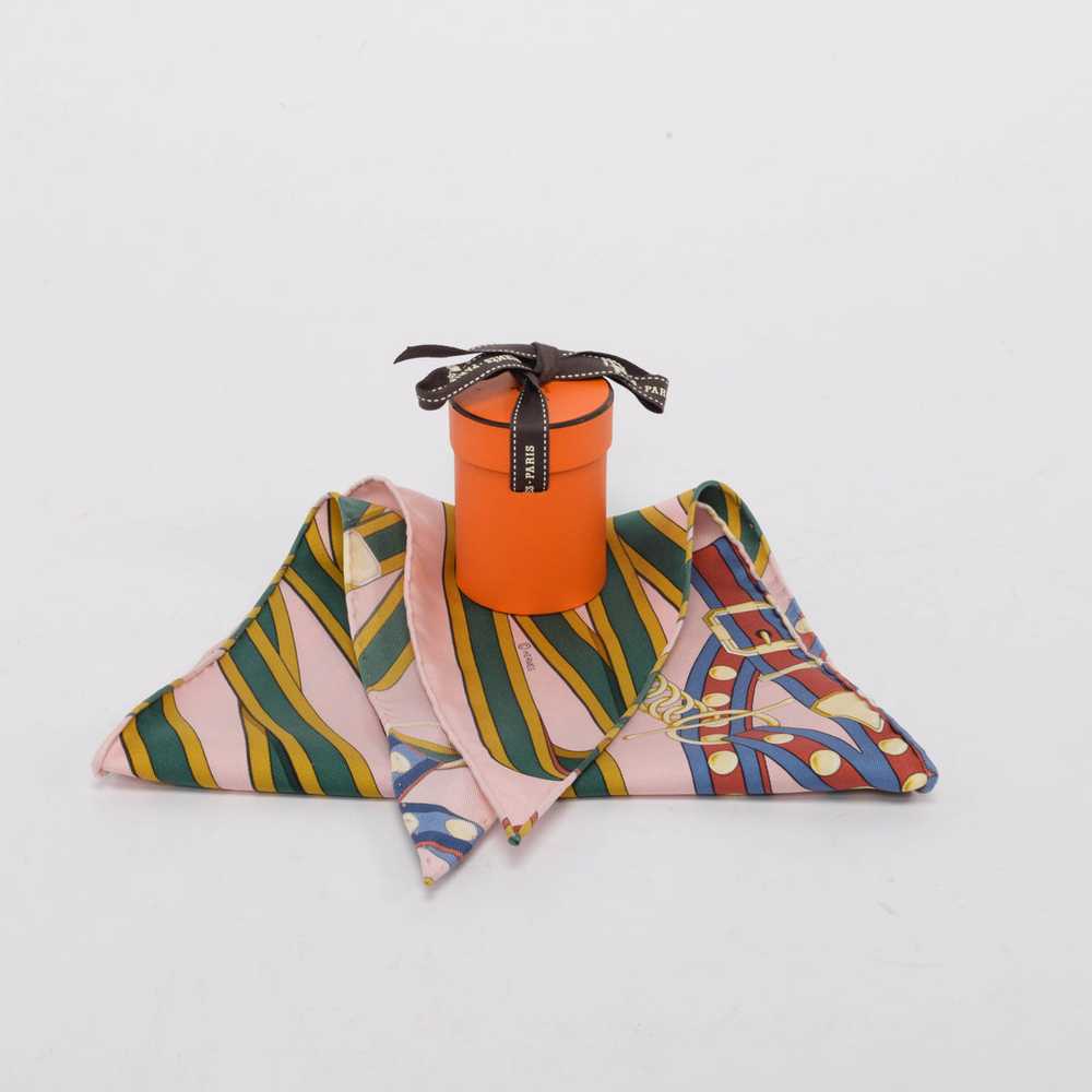 Hermes Pink Silk Grand Tralala Nano Losange Scarf - image 5