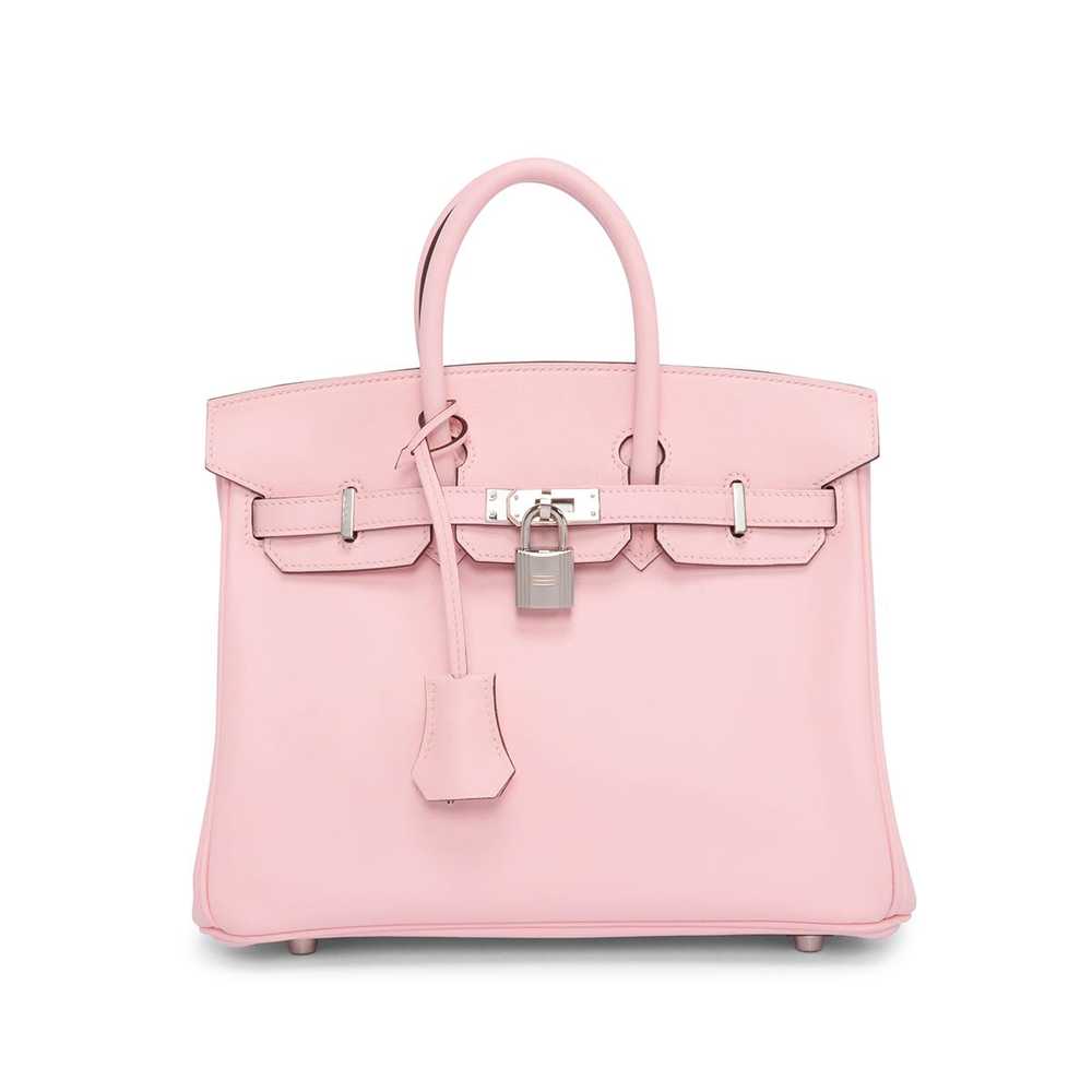 Hermes Rose Sakura Veau Johnathan Birkin 25 PHW - image 1