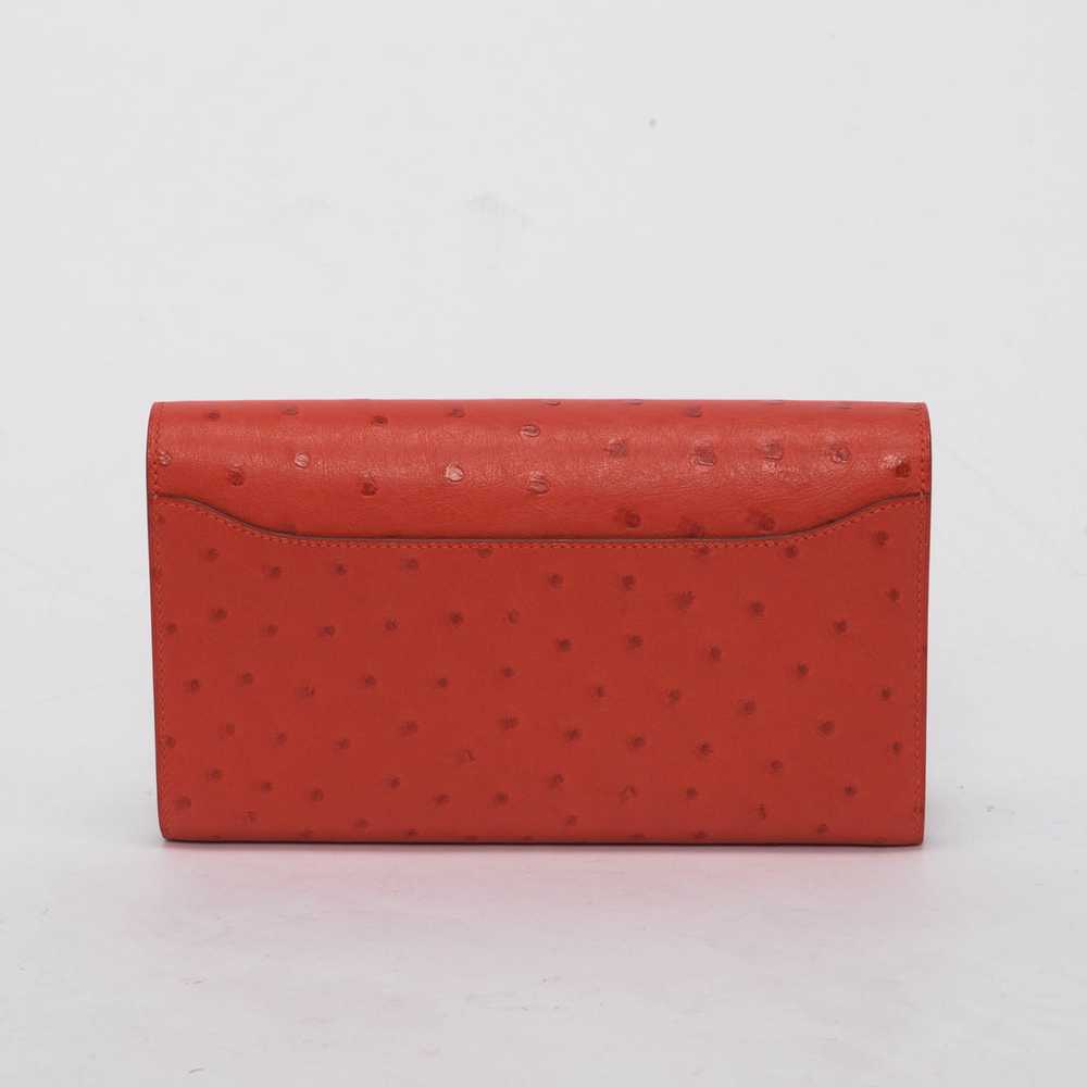 Hermes Rouge Vif Ostrich Constance Long Wallet - image 3