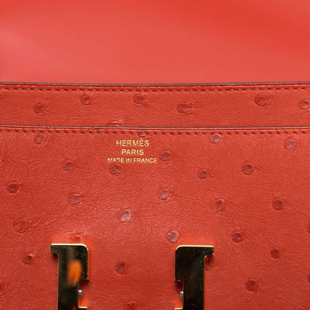 Hermes Rouge Vif Ostrich Constance Long Wallet - image 7