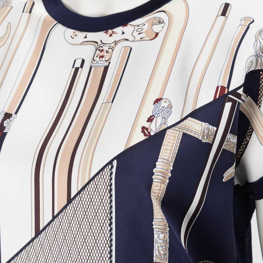 Hermes Navy & Beige Silk Twillaine Cannes et Cann… - image 4