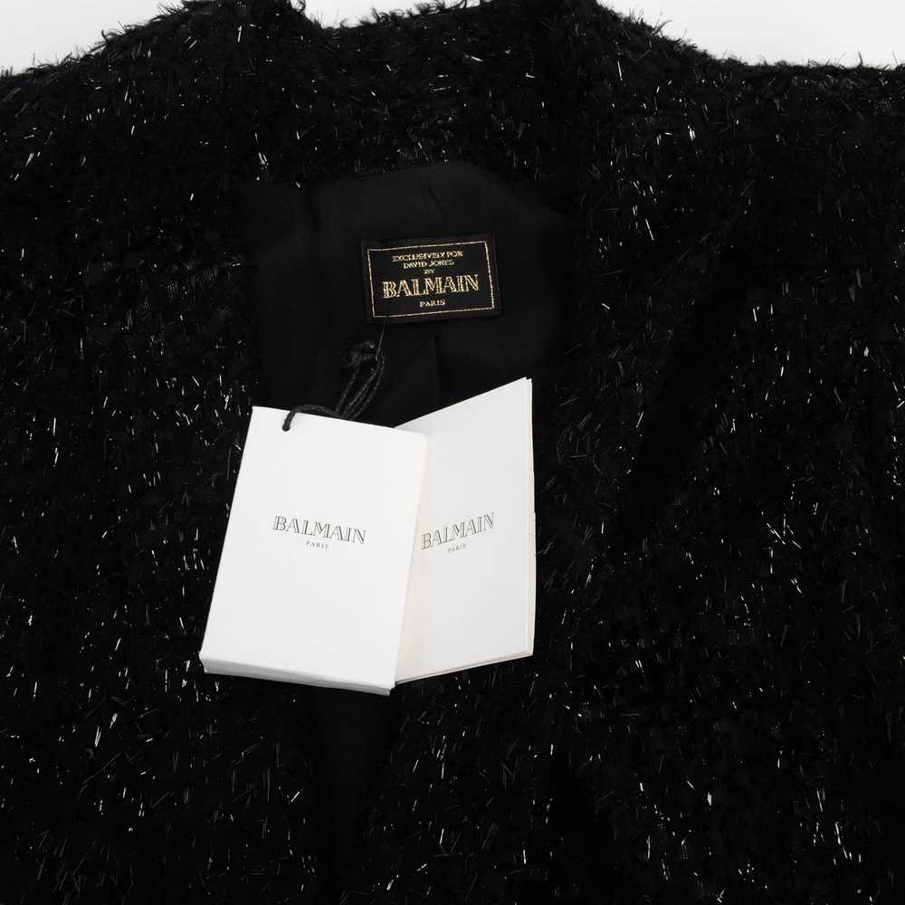 Balmain Black Fringed Lame Double Breasted Blazer… - image 6