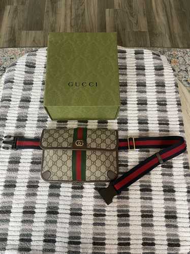 Gucci GUCCI Ophidia Belt Bag Beige and Ebony GG Su