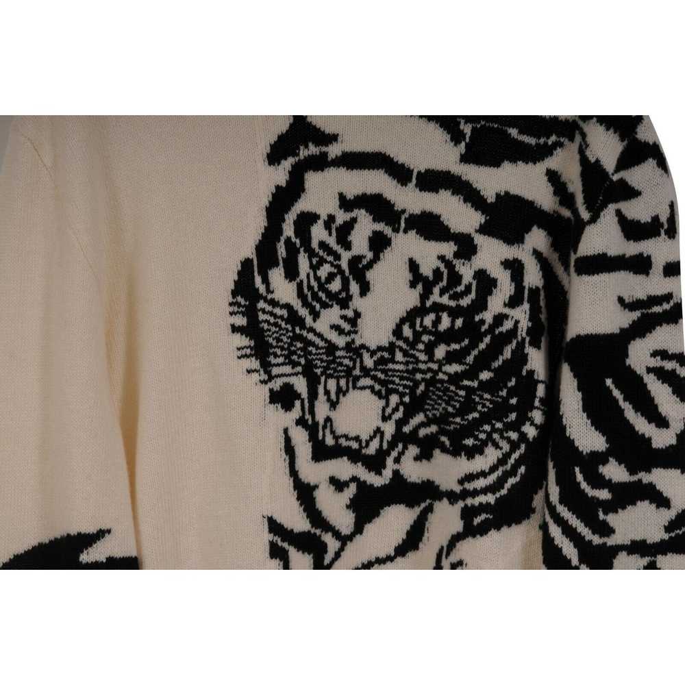 Valentino Intarsia Tiger Ivory Tan Black Wool Cas… - image 3